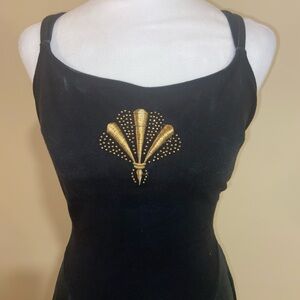 La Blanca Black Jumpsuit with Gold Detail